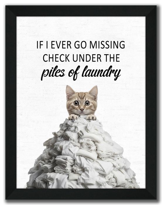 Piles of Laundry Cat