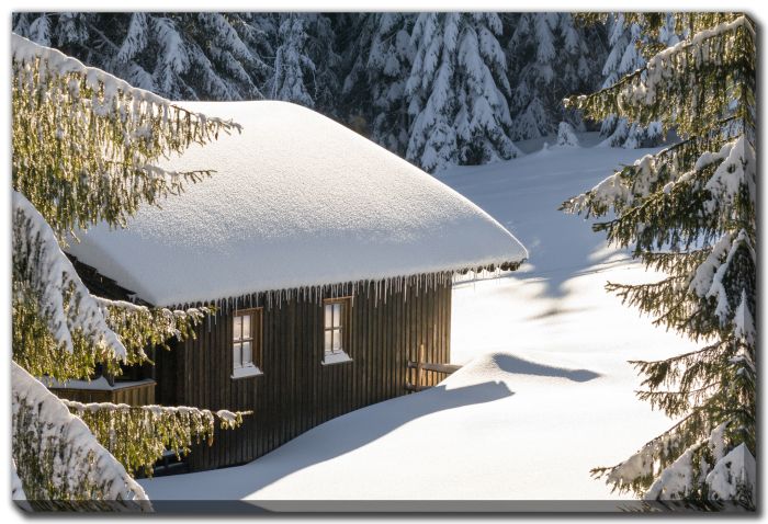 Snowy Ski Cabin In The Alps