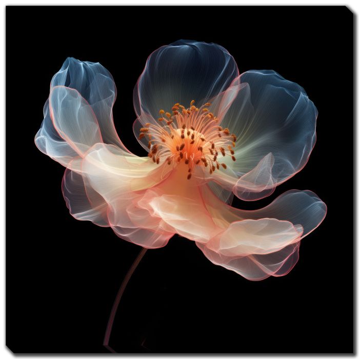 Black Pink Translucent Flower I