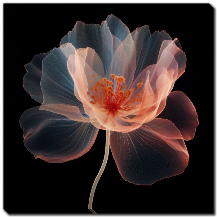 Black Pink Translucent Flower II