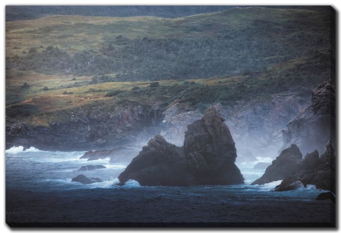 Fog Seascape Crashing Waves 3
