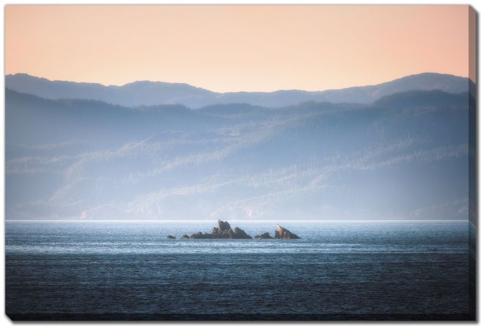 Center Rocks Orange Sky 