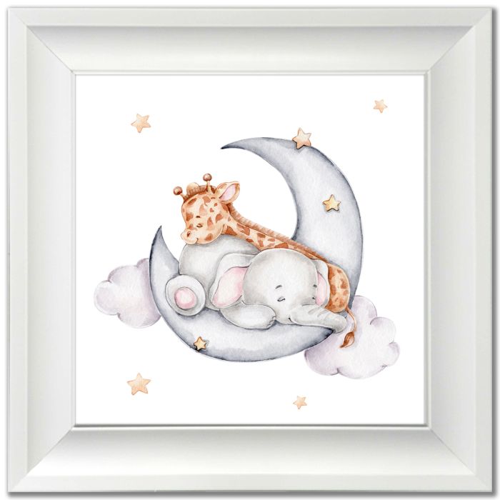 Elephant And Giraffe On Moon