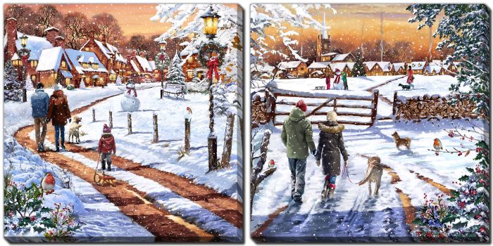 Winter Strolls Set Of 2