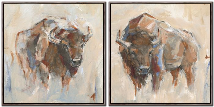 Pastel Bison Set of 2